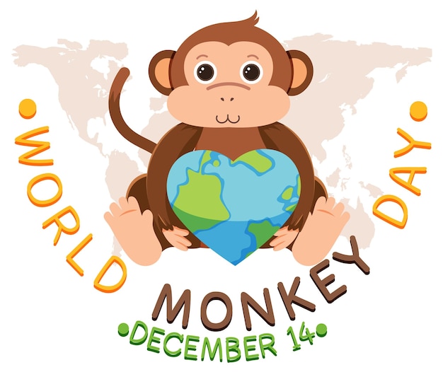 Free Vector world monkey day poster design