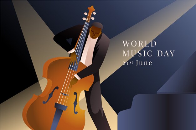 World music day gradient illustration