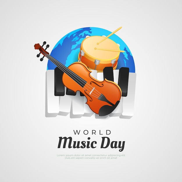 Free Vector world music day gradient illustration