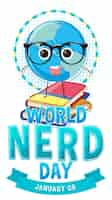 Free vector world nerd day banner design