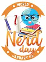 Free vector world nerd day banner design