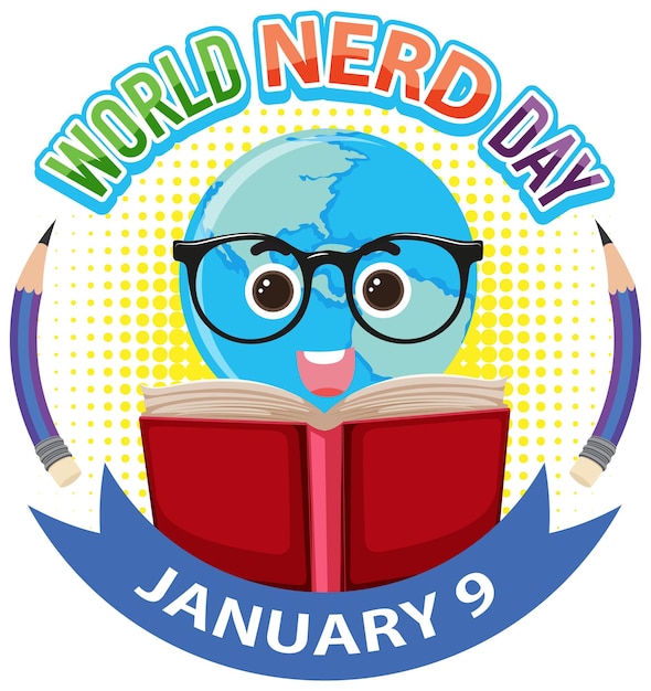 Free vector world nerd day banner design