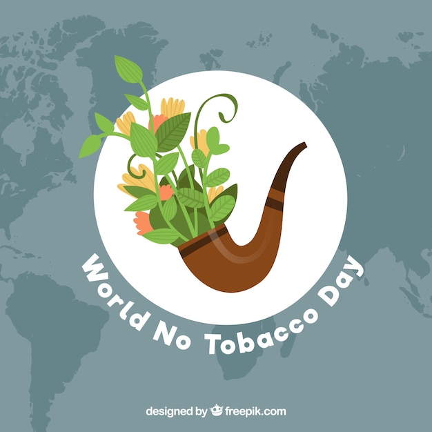 Free Vector world no tobacco day background with pipe full of plants