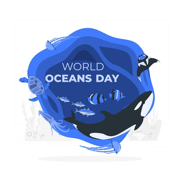 World ocean's day concept illustration