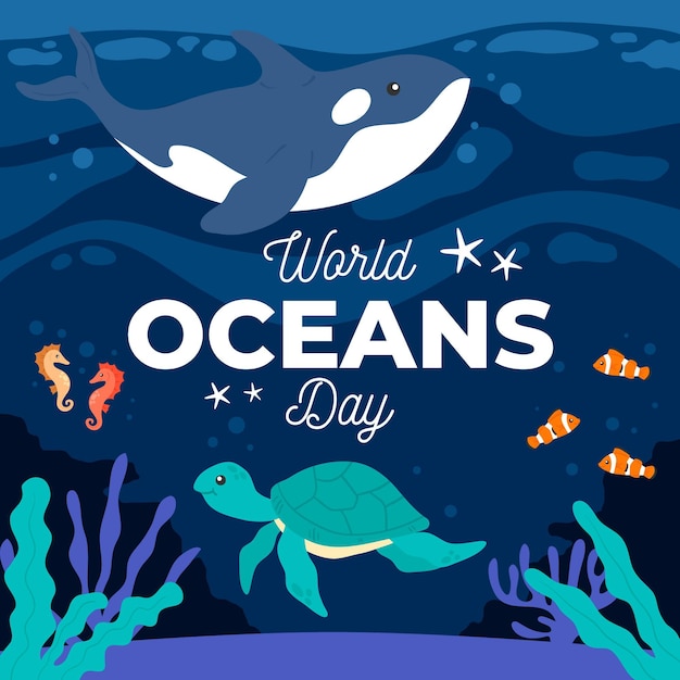 World oceans day concept