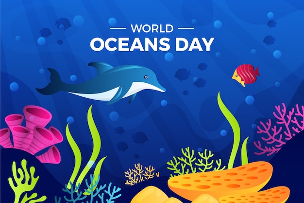 World oceans day gradient background