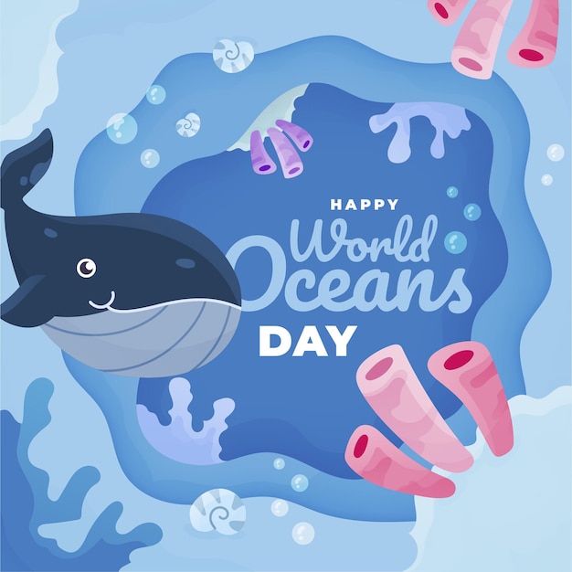 World oceans day with wale