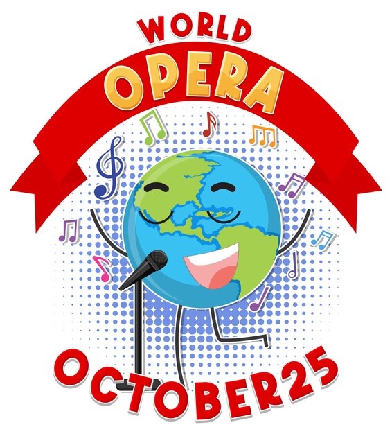 World Opera Day Banner Concept Vector