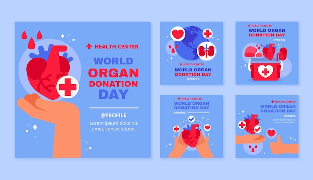 World organ donation day flat ig post collection