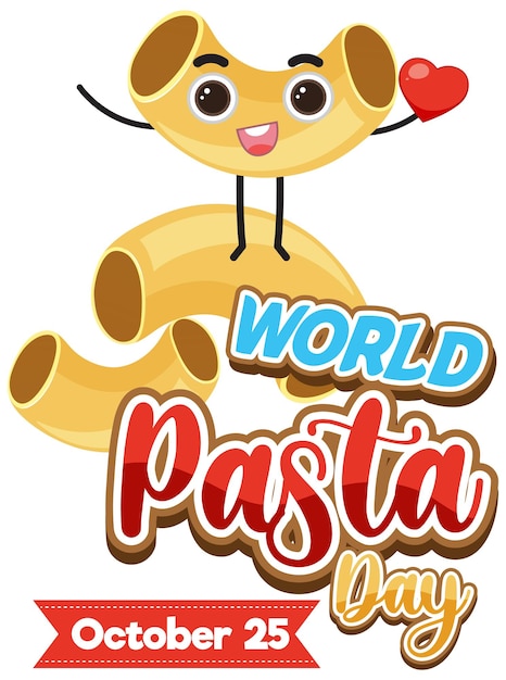 Free Vector world pasta day poster design