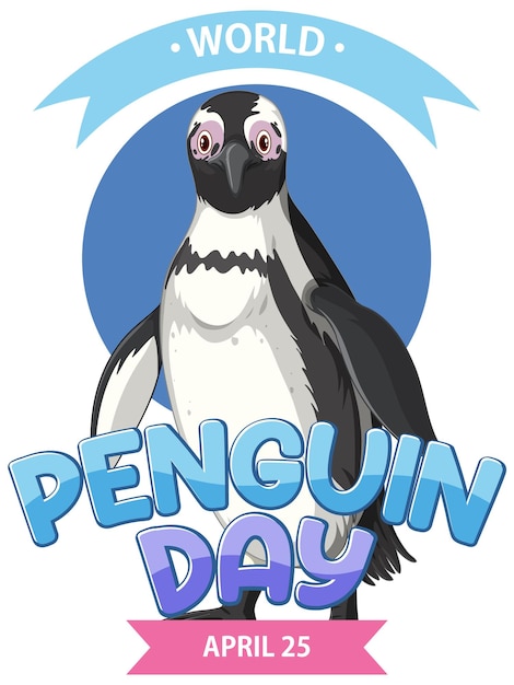 Free Vector world penguin day celebration poster