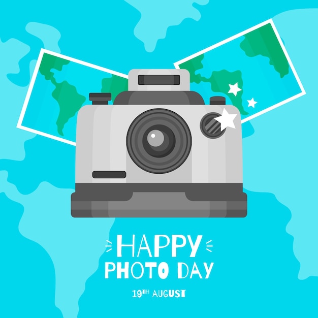 Free Vector world photography day flat design