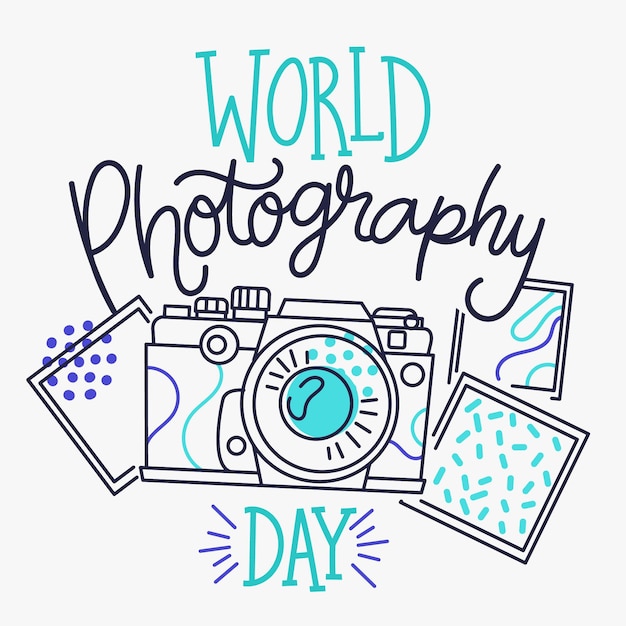 World photography day hand drawn design