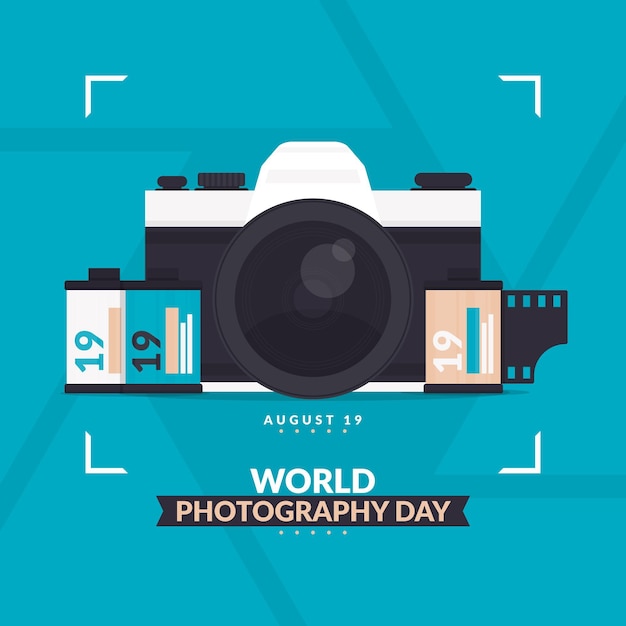 Free Vector world photography day illustration