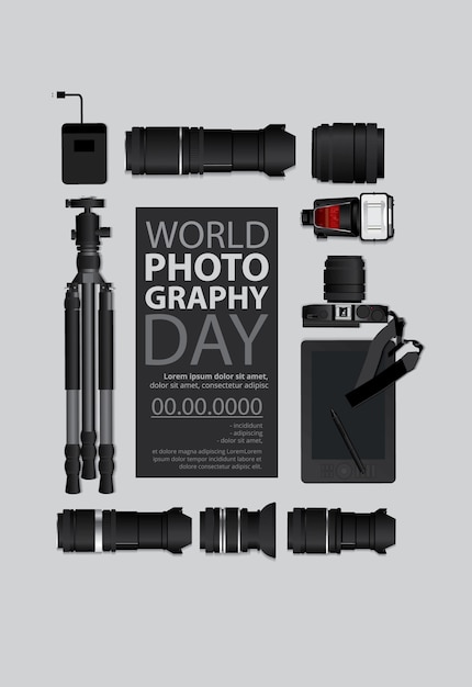 Free Vector world photography day template