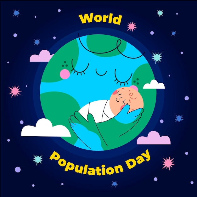 World population day celebration illustration