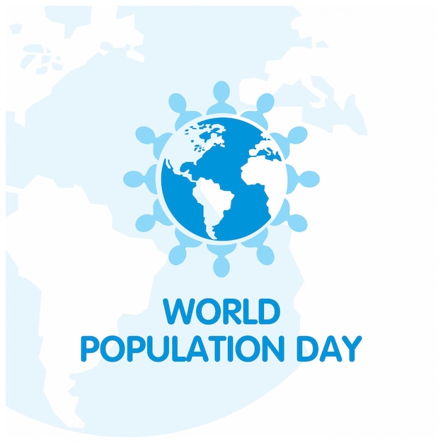 World population day design with globe