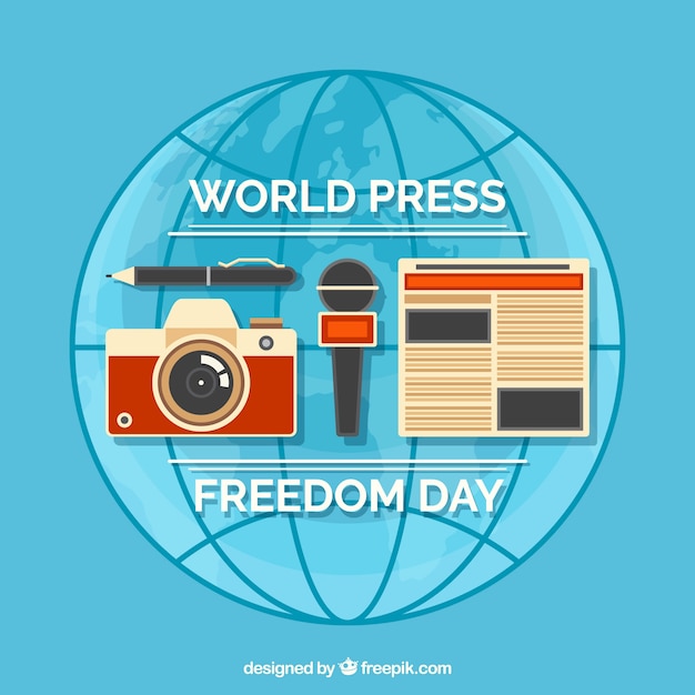 Free vector world press day background in flat design