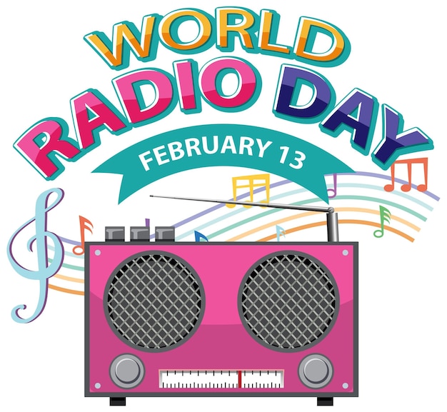 Free vector world radio day banner