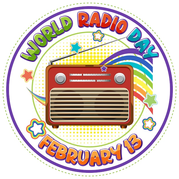 Free vector world radio day banner