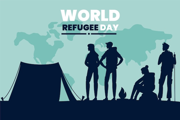 World refugee day concept