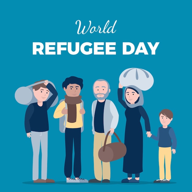 World refugee day concept