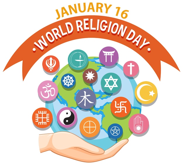 Free Vector world religion day banner design