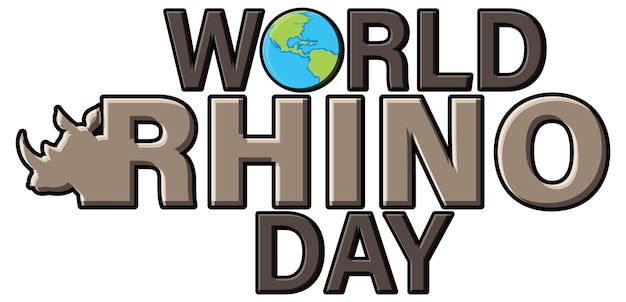 Free Vector world rhino day banner design