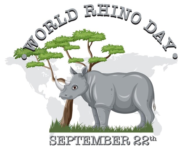 World Rhino Day September 22 Banner