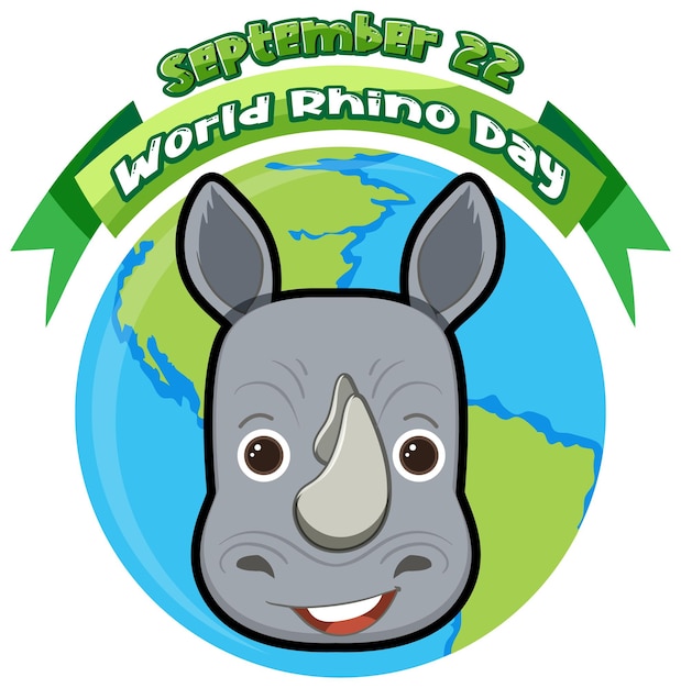 Free Vector world rhino day september 22