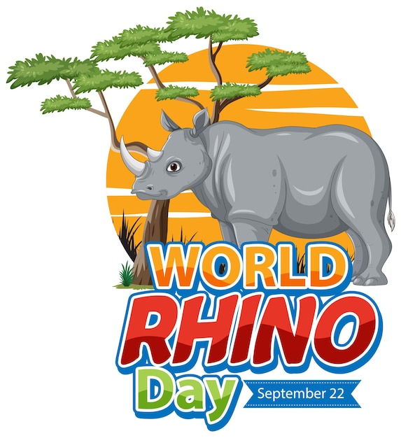 Free Vector world rhino day september 22