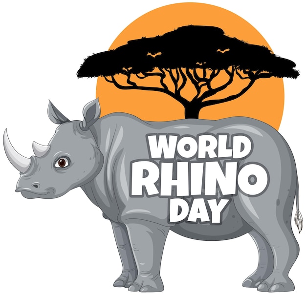 Free Vector world rhino day vector illustration