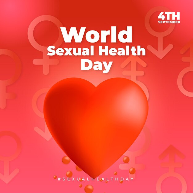 World sexual health day event realistic illustration