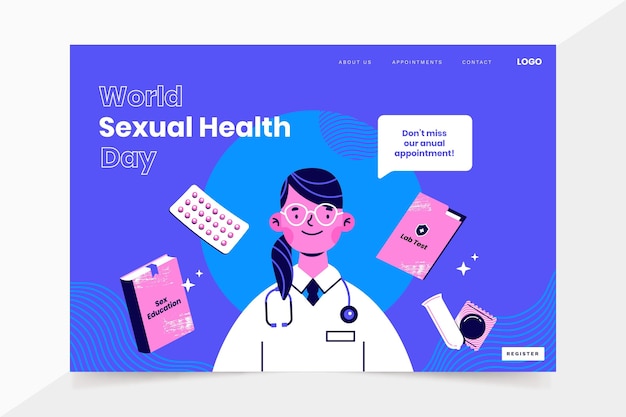 World sexual health day landing page template