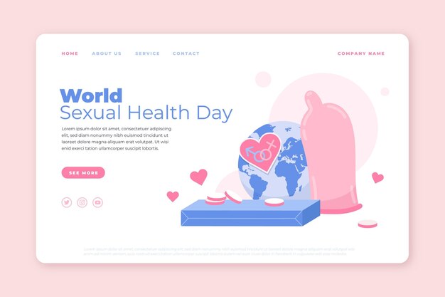 World sexual health day landing page template