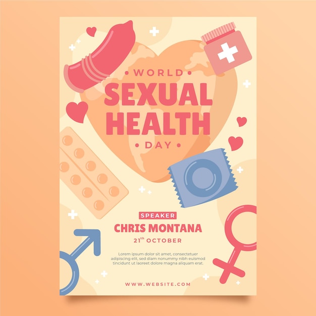 World sexual health day vertical flyer template