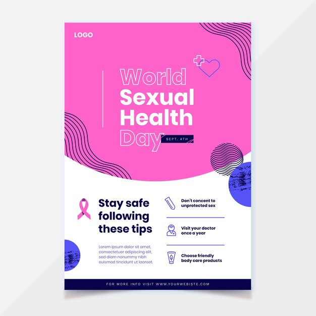 World sexual health day vertical flyer template