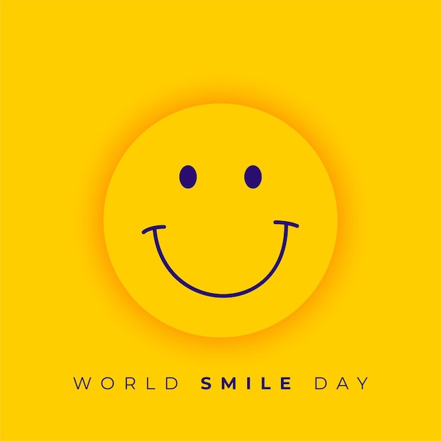 Free Vector world smile day celebration background with cartoon smiley face vector