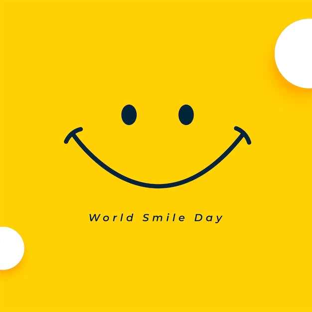 Free Vector world smile day greeting card with cheerful expression face vector