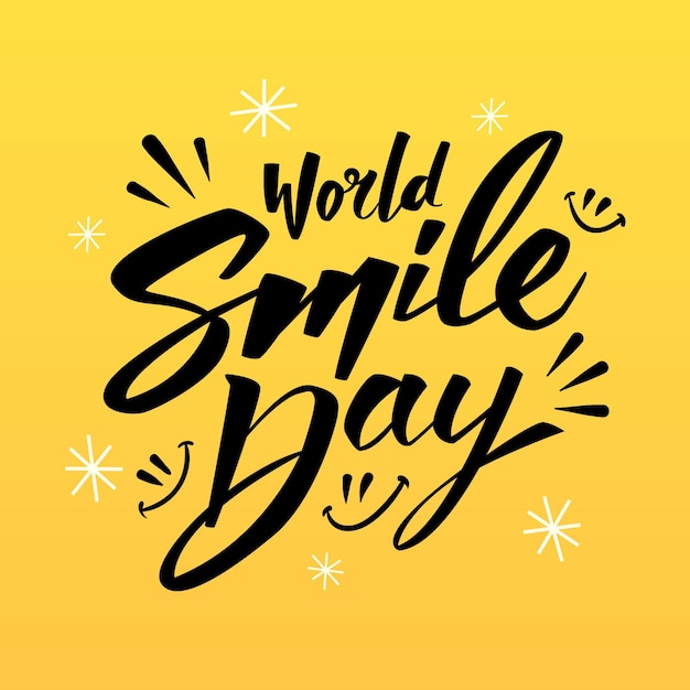 World smile day - lettering