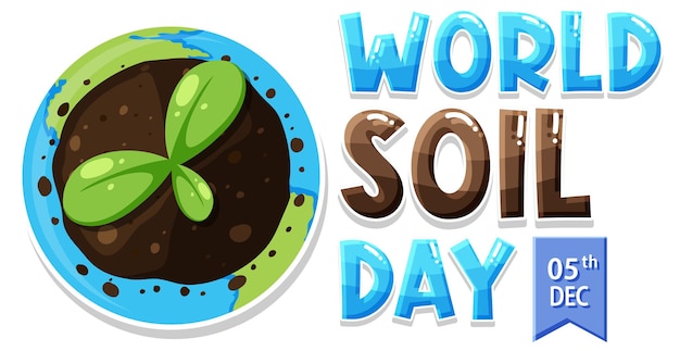 Free vector world soil day text for banner or poster design