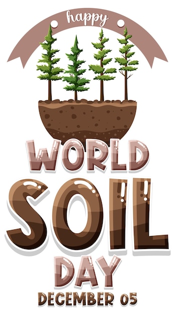 Free Vector world soil day text for banner or poster design