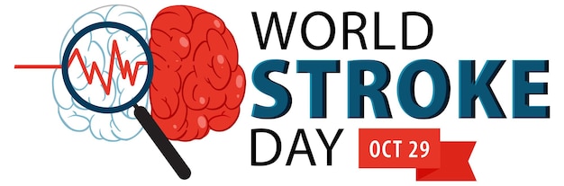 Free vector world stroke day banner design