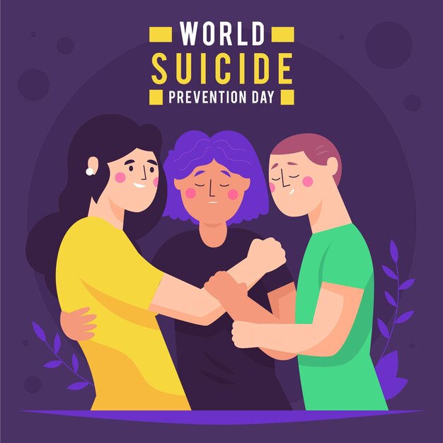 World suicide prevention day illustration