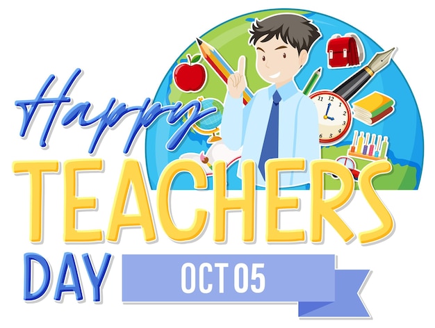 Free Vector world teacher's day logo banner design