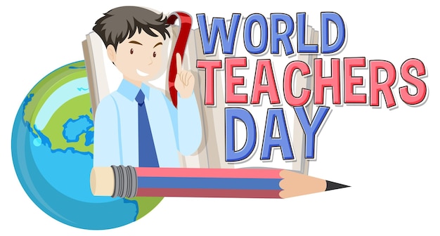 Free vector world teacher's day logo banner design