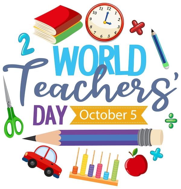 Free vector world teacher's day logo banner design