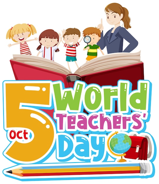 Free vector world teacher's day logo banner design