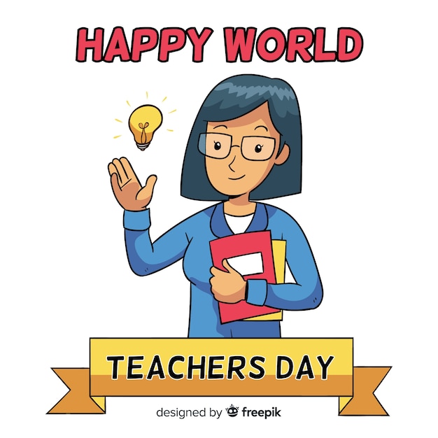 World teachers' day composition female teacher