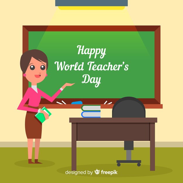 World teachers' day composition female teacher